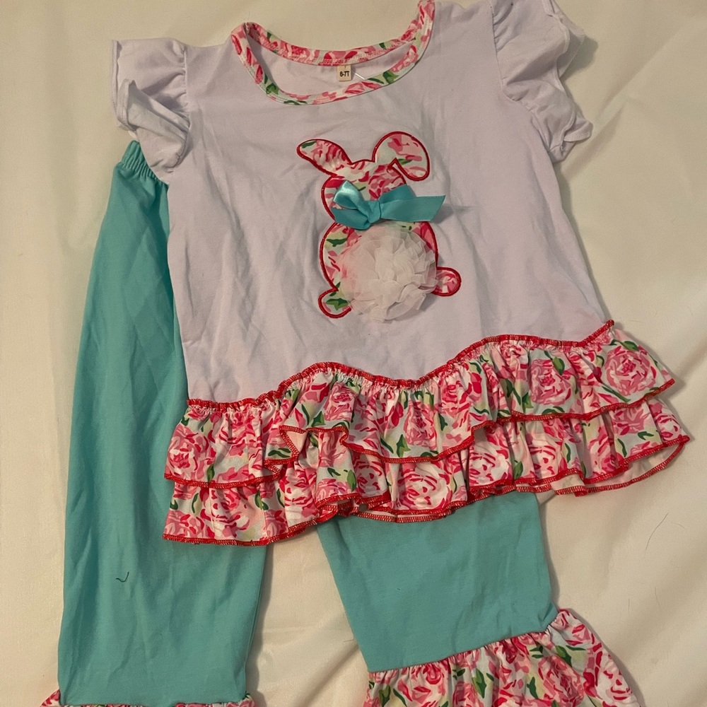 Girls Ruffle Easter Outfit
